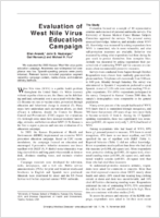 Evaluation of West Nile Virus Education Campaign