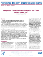 Diagnosed Dementia in Adults Age 65 and Older United States 2022