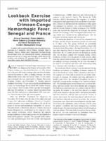 Lookback Exercise with Imported CrimeanCongo Hemorrhagic Fever Senegal and France