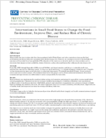 Interventions in Small Food Stores to Change the Food Environment Improve Diet and Reduce Risk of Chronic Disease