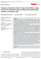 Emergency Department Visits for HeatRelated Illness Among Workers Occupational Health Surveillance Using Washington Syndromic Surveillance Data