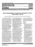 Health Characteristics of Workers by Occupation and Sex United States 198385