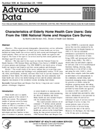 Characteristics of Elderly Home Health Care Users Data From the 1996 National Home and Hospice Care Survey