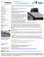 Fatality Narrative Roofer Falls 18 Feet from Wet House Roof