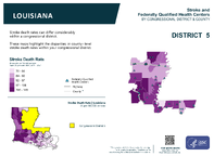 LA Congressional District 05 Stroke and Federally Qualified Health Centers Map 118th Congress