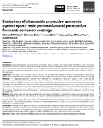 Evaluation of Disposable Protective Garments Against Epoxy Resin Permeation and Penetration from AntiCorrosion Coatings