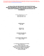 An Evaluation of Side Exhaust and Prototype and Production Emission Control Devices to Prevent Carbon Monoxide Poisonings from Generator Exhaust on Houseboats