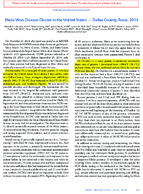 Ebola Virus Disease Cluster in the United States  Dallas County Texas 2014
