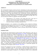 ASSESSMENT OF THE CONSEQUENCES OF THE RADIOACTIVE CONTAMINATION OF THE CHERNOBYL NUCLEAR POWER PLANT COOLING POND