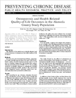 Osteoporosis and HealthRelated QualityofLife Outcomes in the Alameda County Study Population