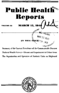 Public Health Report  v 55 no 11  cover