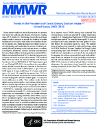 Trends in the Prevalence of Excess Dietary Sodium Intake  United States 20032010