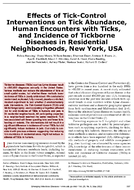 Effects of TickControl Interventions on Tick Abundance Human Encounters with Ticks and Incidence of Tickborne Diseases in Residential Neighborhoods New York USA