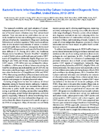 Bacterial Enteric Infections Detected by CultureIndependent Diagnostic Tests  FoodNet United States 20122014