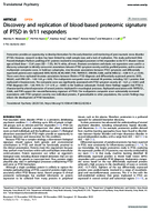 Discovery and Replication of BloodBased Proteomic Signature of PTSD in 911 Responders