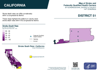 CA Congressional District 51 Stroke and Federally Qualified Health Centers Map 119th Congress