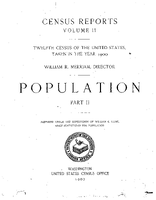 Twelfth Census of the United States Taken in Year 1900 PopulationPart II