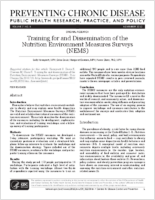 Training for and Dissemination of the Nutrition Environment Measures Surveys NEMS