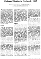 Alabama diphtheria outbreak 1967