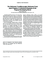 The Wellcome TrustBurroughs Wellcome Fund joint program in infectious diseases of the tropical developing world