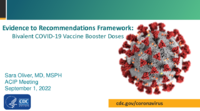 Evidence to recommendations framework  Bivalent COVID19 vaccine booster doses
