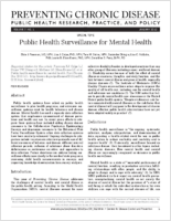 Public Health Surveillance for Mental Health