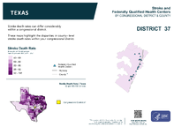 TX Congressional District 37 Stroke and Federally Qualified Health Centers Map 118th Congress