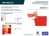 NM Congressional District 01 Heart Disease and Federally Qualified Health Centers Map 119th Congress