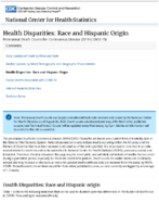 Health Disparities Race and Hispanic Origin Provisional Death Counts for Coronavirus Disease 2019 COVID19 August 26 2020