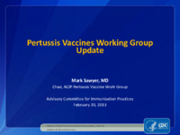 Pertussis Vaccines Working Group update