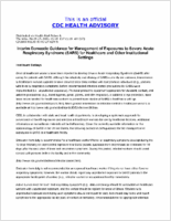 Interim Domestic Guidance for Management of Exposures to Severe Acute Respiratory Syndrome SARS for Healthcare and Other Institutional Settings Thursday March 27 2003 0159 EST 159 AM EST