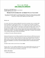 Revised Interim Guidance for LateSeason Influenza Vaccination Thursday January 27 2005 000 EST 1200 PM EST
