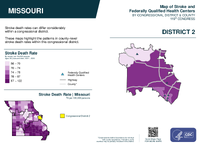 MO Congressional District 02 Stroke and Federally Qualified Health Centers Map 119th Congress
