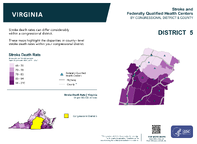 VA Congressional District 05 Stroke and Federally Qualified Health Centers Map 118th Congress