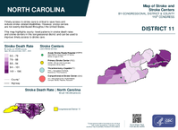 NC Congressional District 11 Stroke and Stroke Centers Map 119th Congress