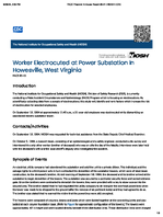 Worker Electrocuted at Power Substation in Howesville West Virginia FACE 8501