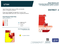 UT Congressional District 02 Heart Disease and Federally Qualified Health Centers Map 118th Congress