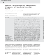 Importance of and Approach to Taking a History of Exposures to Occupational Respiratory Hazards