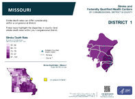 MO Congressional District 01 Stroke and Federally Qualified Health Centers Map 118th Congress