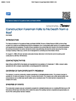 Construction Foreman Falls to His Death from a Roof FACE 8838