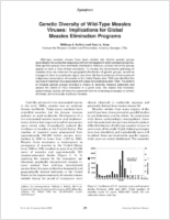 Genetic diversity of wildtype measles viruses implications for global measles elimination programs