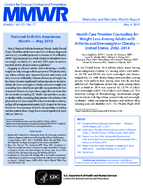 Health Care Provider Counseling for Weight Loss Among Adults with Arthritis and Overweight or Obesity  United States 20022014