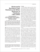 Salmonella Serovars from Humans and Other Sources in Thailand 19932002