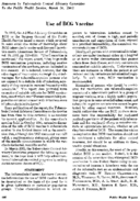 Use of BCG vaccine