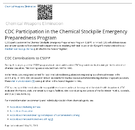 Chemical Weapons Elimination CDC Participation in the Chemical Stockpile Emergency Preparedness Program