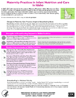 Maternity Practices in Infant Nutrition and Care mPINC in Idaho 2010