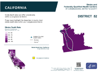 CA Congressional District 52 Stroke and Federally Qualified Health Centers Map 118th Congress