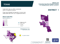 TX Congressional District 01 Stroke and Federally Qualified Health Centers Map 118th Congress