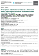 Development and Internal Validation of a Clinical and Genetic Risk Score for Rheumatoid ArthritisAssociated Interstitial Lung Disease