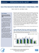 Use of the Internet for Health Information United States 2009